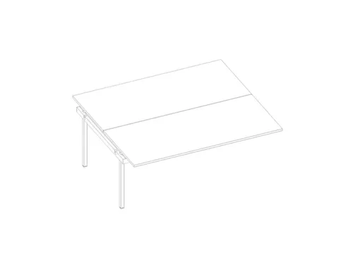 aanbouwtafel,v. benchtafel m. 4-voet,HxBxD 730x1800x1600mm,blad wit