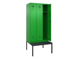 locker met bank,HxBxD 2120x900x815mm,3vak,vak B 300mm,cilinderslot