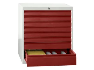 ladekast,HxBxD 600x715x600mm,5lade(n),cil.-slot,RAL7035,front RAL3000 - 2