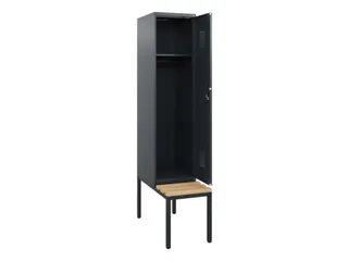 locker met bank,HxBxD 1950x400x815mm,1vak,vak B 400mm,cilinderslot - 1