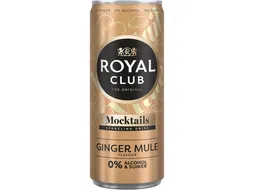 Mocktails Royal Club ginger mule 0% suiker en alcohol blik 250 ml
