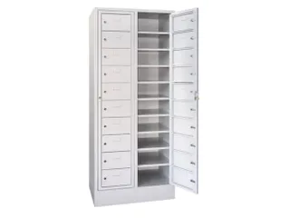 Wasgoedkast 1850x770x500 2x10 Vakken Sokkel Cilinderslot Ral7035 - 3