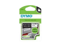 Labeltape Dymo 16956 D1 S718070 19mmx5.5m poly zwart op wit