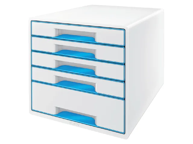 Ladenblok Leitz WOW Cube 5 laden wit/blauw