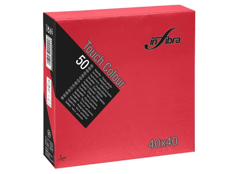 Infibra Servet I-0707 40x40cm 1/4 vouw 2-Laags Rood 1200 Stuks