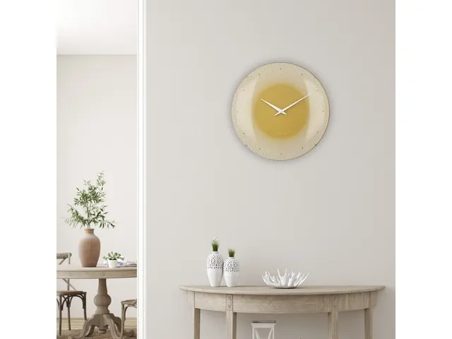 Horloge murale Nextime dia 50cm verre sphérique bleu plastique Deep