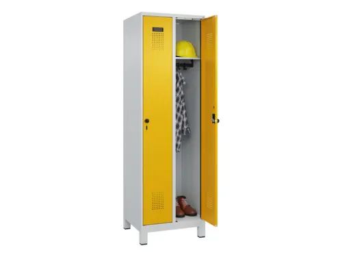 locker,HxBxD 1950x600x500mm,2vak,vak B 300mm,draaigrendel,voeten