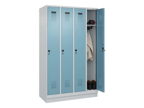 locker,HxBxD 1950x1200x500mm,4vak,vak B 300mm,draaigrendel,sokkel