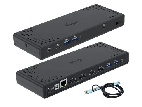 USB 3.0 / USB-C / Thunderbolt 3 Dual Display Docking Station Gen2 + Po
