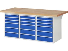 werkbank,HxBxD 890x2000x900mm,beukblad,draagverm. 750kg,3containers