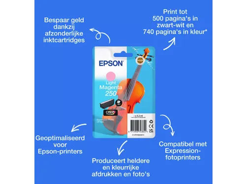 Inktcartridge Epson 250 T16N64 licht rood