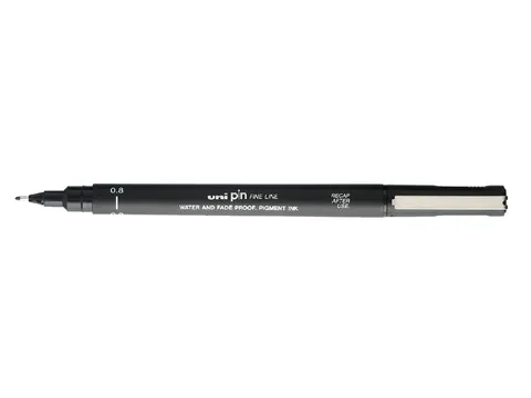 Fineliner Uni-ball Pin zwart 0.8mm