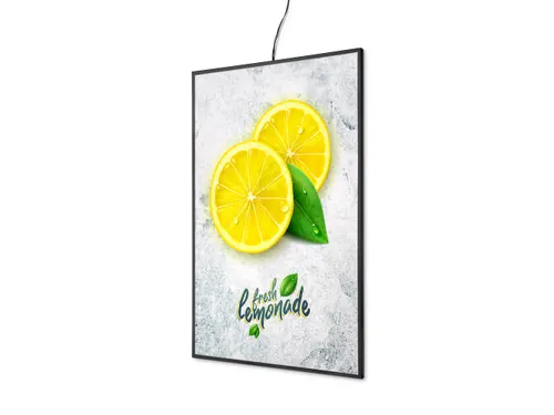 Slide-in posterframe Slim A2 LED verlicht Zwart