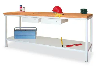Werkbank Hxlxd 900X1500X700Mm 2Laden 1Legbord Lichtgrijs - 1