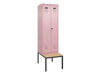 PBM-locker met bank,HxBxD 2120x600x815mm,2vak,vak B 300mm,draaigrendel - 2