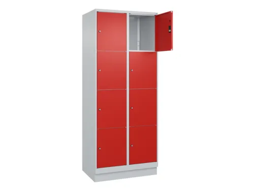 lockerkast,HxBxD 1950x800x500mm,2x4vakken,vak B 400mm,cil.-slot,sokkel