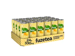 Frisdrank Fuze Tea Black Tea sparkling lemon blik 330ml