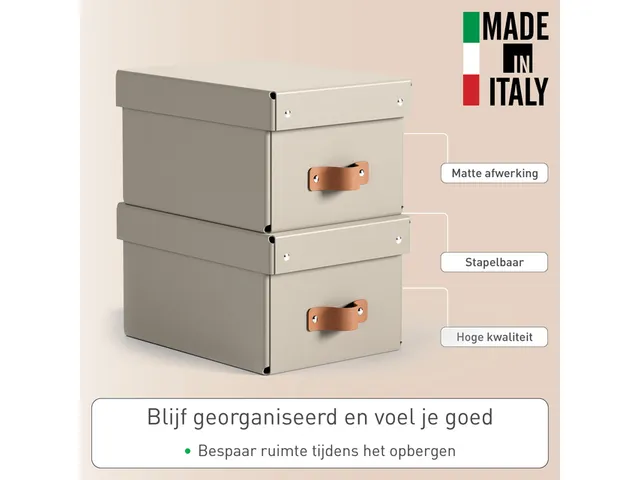 Leitz Puro Opbergdoos met deksel klein 7L set van 2 beige