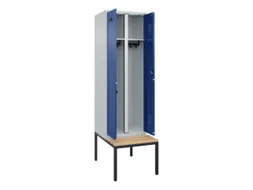 locker met bank,voor scheiding van kleding,HxBxD 2120x600x815mm,2vak