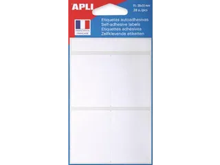 Witte Etiketten In Etui Ft 38x50mm (bxh), 28 Stuks, 4 Per Blad - 1