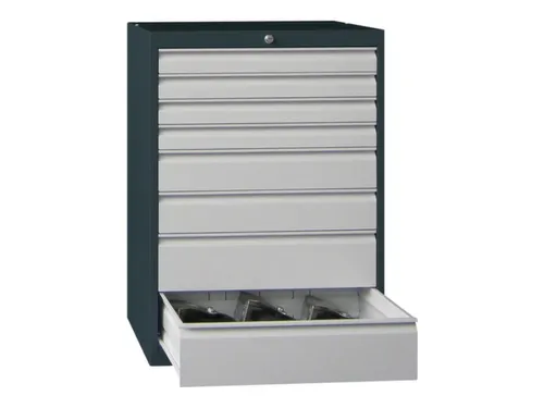 ladekast 1000x715x600mm 6laden cilinderslot RAL7035 front RAL5012