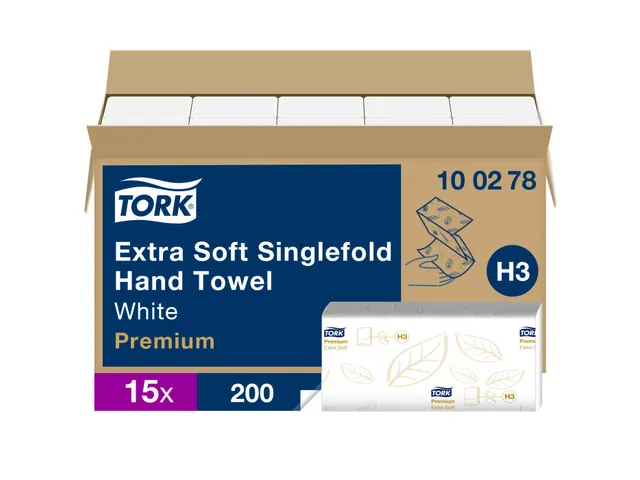 Tork 100278 Handdoek Premium H3 Z-vouw Extra Soft 2-laags 3000 stuks