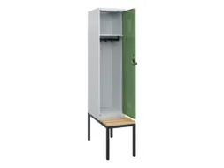locker met bank,HxBxD 1950x400x815mm,1vak,vak B 400mm,draaigrendel