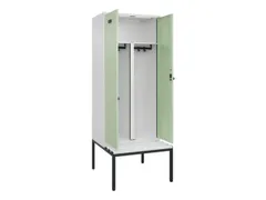 PBM-locker met bank,HxBxD 2120x800x815mm,2vak,vak B 400mm,draaigrendel