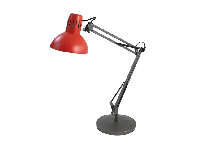 Lampe de bureau Alba Architect rouge/gris, 7 W, double bras réglable