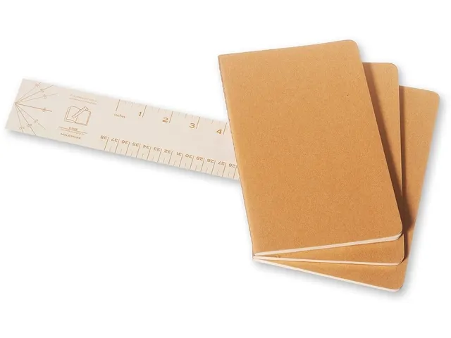 Schrift Moleskine 130x210mm blanco 160 pagina's 70gr kraft set à 3 st