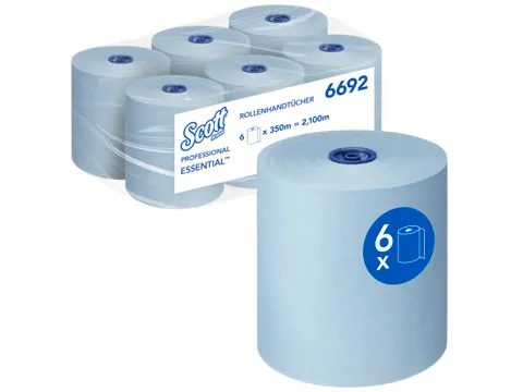Handdoekrol Scott Essential 1-laags 350m blauw 6692
