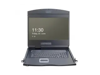 19 inch LCD KVM-console 8-poorts VGA Duits toetsenbord Zwart - 2