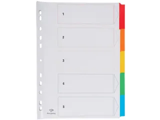 Tabblad karton A4 Assorti 5-delig 11-gaats index - 1
