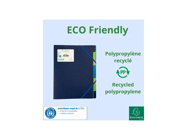 Sorteermap PP FOREVER 8 vak blauw