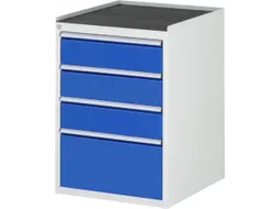 ladekast 825x580x650mm 4laden cilinderslot RAL7035 RAL5010 metaal