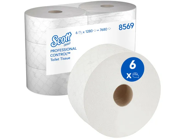 Scott 8569 CONTROL handdoekrol 2-laags Wit Pak a 6 Rol