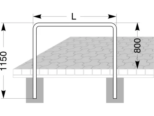 Fietsbeugel H (boven De Grond) X L 800x1000mm Ø 48mm Om Te Betonneren