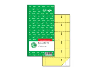 Bonboekje Sigel zelfdoorschrijvend 10,5x20cm 360 nrs geel - 1