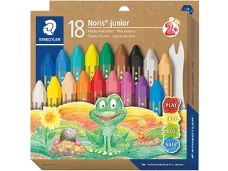Noris Junior waskrijt, etui van 18 stuks - 2