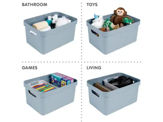 Sigma Home opbergbox 13L blauw - 35x24,6x18,3cm - 3