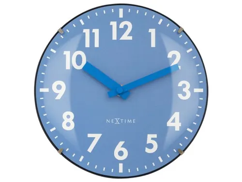 Tafelklok Nextime Duomo Mini 20 cm blauw gebolde glazen lens