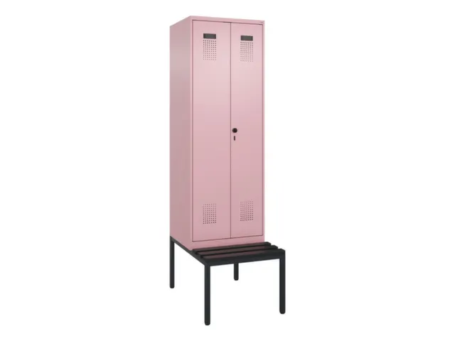 locker met bank,voor scheiding van kleding,HxBxD 2120x600x815mm,2vak