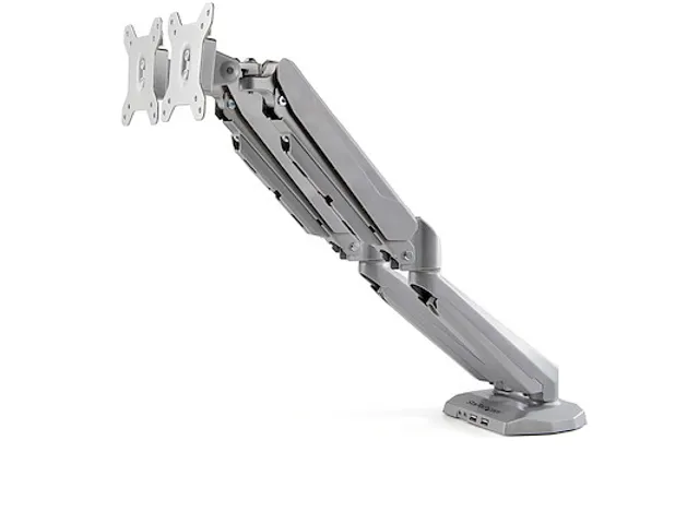 Monitor arm voor 2 schermen - bureausteun - met geïntegreerde 2-poort