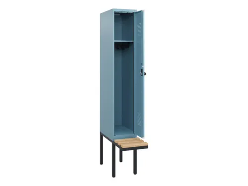 locker met bank,HxBxD 1950x300x815mm,1vak,vak B 300mm,draaigrendel