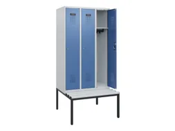 locker met bank,HxBxD 1950x900x815mm,3vak,vak B 300mm,cilinderslot