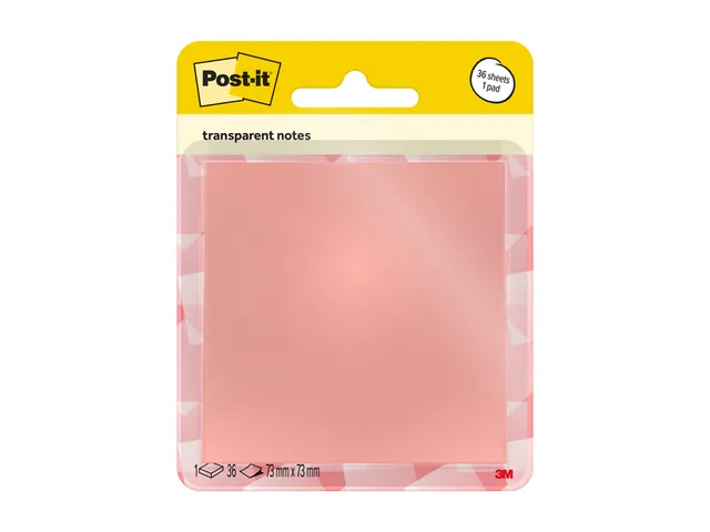 Bloc-mémos Post-it 3M 73x73mm rose transparent