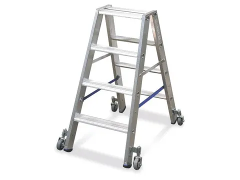 Vouwladder Aluminium Beide Zijden 2x4treden Verrijdbaar L 1 71m