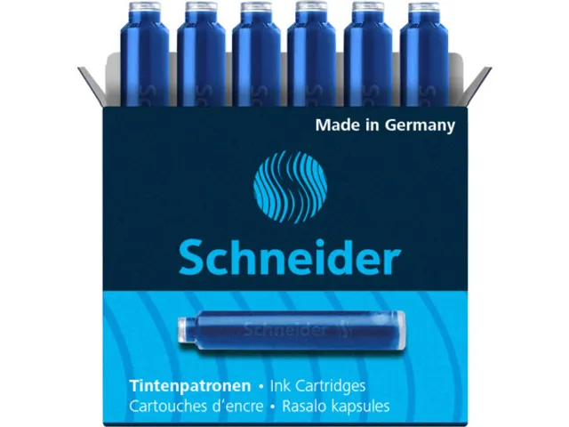 Inktpatroon Schneider Blauw 6 stuks