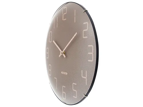 Wandklok Nextime dia 35cm bolvormig glas roze kunststof Shade