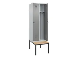 locker met bank,voor scheiding van kleding,HxBxD 2120x600x815mm,2vak